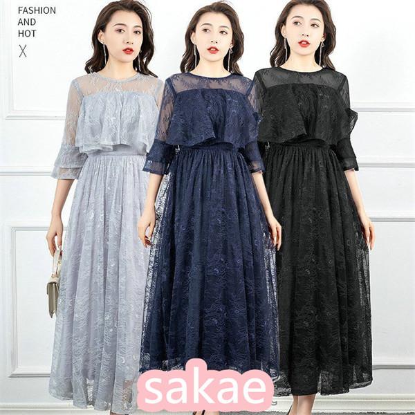 パーティードレス ワンピース 結婚式 ドレス レディース フォーマル 大きいサイズ お呼ばれ 30代 40代 50代 ミセス 上品 服装 女性 袖あり 披露宴 二次会 成人式 Sakabba さかえ 通販 Yahoo ショッピング