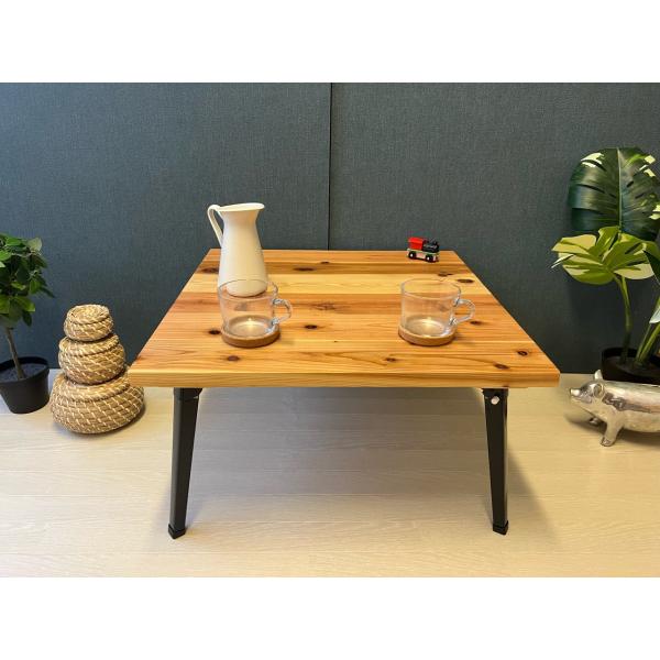 ローテーブル 正方形 60cm スギ 折りたたみ脚 / 栄町工房 木製 完成品 新生活 シンプル 定番 人気 お洒落 北欧 カフェ 海外 外国 和風