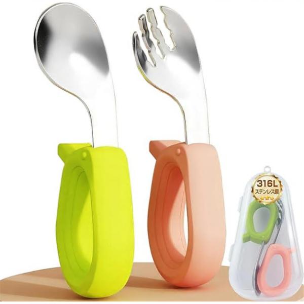 ベビー キッズ スプーン フォーク 316ステンレス お食事練習 離乳食