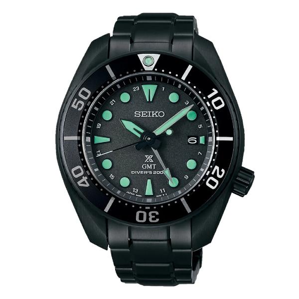 SEIKO セイコー PROSPEX プロスペックス The Black Series Night Vision 腕時計 ダイバーズ ソーラー GMT付き メンズ SBPK007