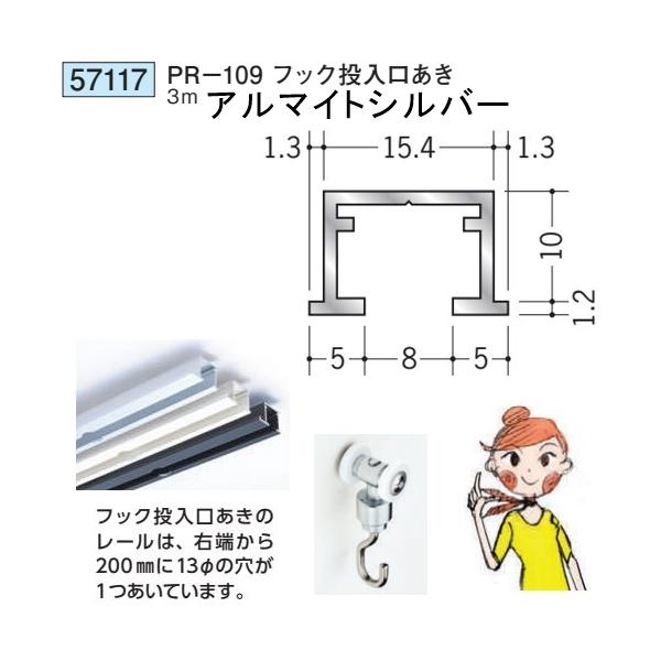 はぁー 創建 SOKEN 57117 アルミ ピクチャーレール ビス止めタイプ PR-109