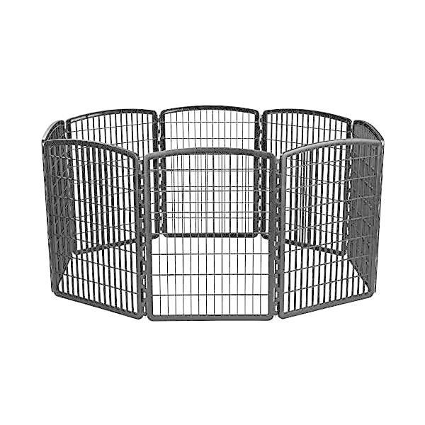 2021年春の IRIS USA 34 送料無料 IRIS Exercise Panel Pen Panel Pet Playpen with Door 34 Inch, Gray with