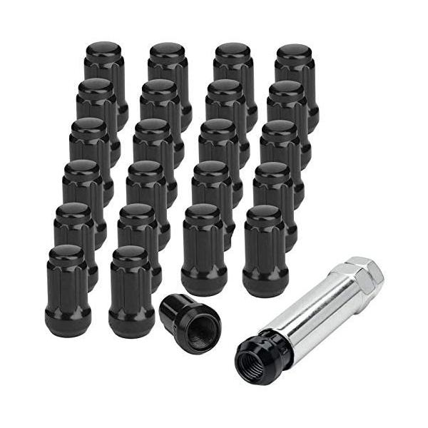 NPAUTO ブラック 1/2 20個 ホイールラグナット ラングラー、フォード エクスプローラー F-150 マスタング、インパラ、ダッジ ダコタ用交換品、コ