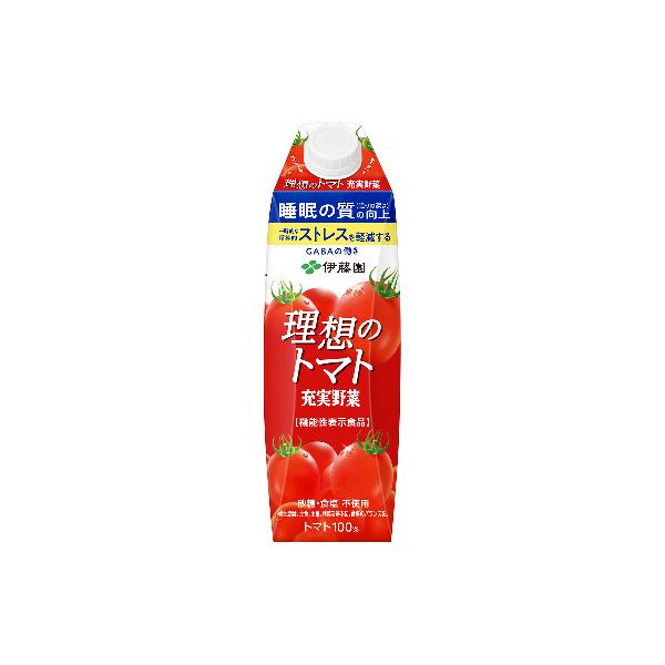 伊藤園充実野菜　理想のトマト 紙パック 1000ml ｘ6本/屋根型キャップ付容器/開封前常温保存可/日曜締め火曜入荷
