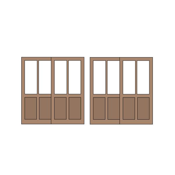 1�Ԕ��@08type�@19 x 20.5mm�@2�Z�b�g�i4���j�@�F�N���V�b�N �X�g�[���[�@���h���L�b�g�@HO(1/87)�@PAS-0005-08