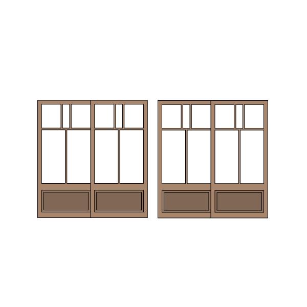 1�Ԕ��@17type�@19 x 20.5mm�@2�Z�b�g�i4���j�@�F�N���V�b�N �X�g�[���[�@���h���L�b�g�@HO(1/87)�@PAS-0005-17