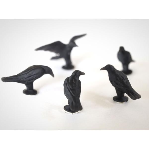 カラス 5羽セット ：梅桜堂 O(1/48) 着色済みキット FI-023-48C : さか