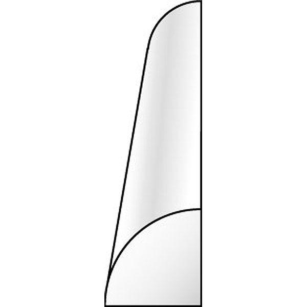 4半円（クォーターラウンド） 1.0 x 350 mm ：エバーグリーン プラ材