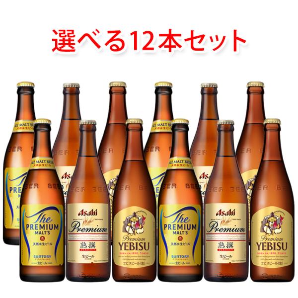 国産プレミアムビール 中瓶 500ml 選べる 12本 セット ビール