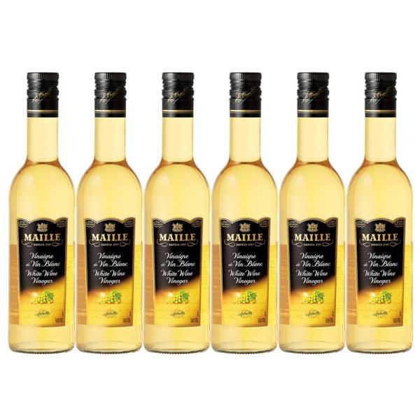 マイユ ワインビネガー 白 500ml 1ケース 6本入り 調味料 食品 酢 送料無料 北海道 沖縄は送料1000円 クール便は800円加算