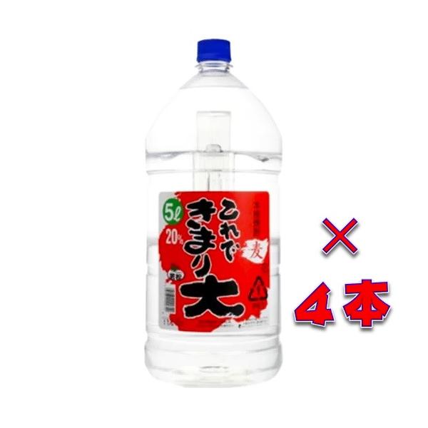 （送料無料）これできまり大　２０°　本格麦焼酎　５０００ｍｌ　１ケース（４本入り）ペットボトル　鹿児島県　若松酒造