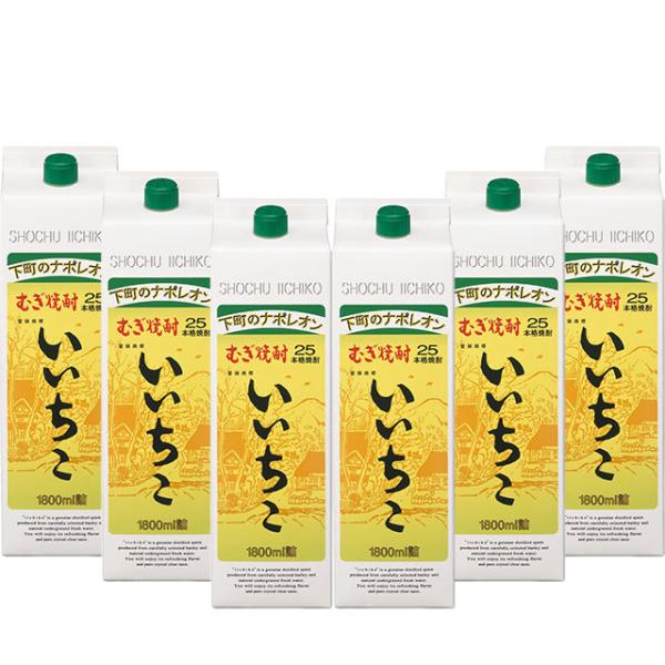いいちこ 送料無料 麦焼酎 25度 1800mlパック 2ケース(12本)（東北は