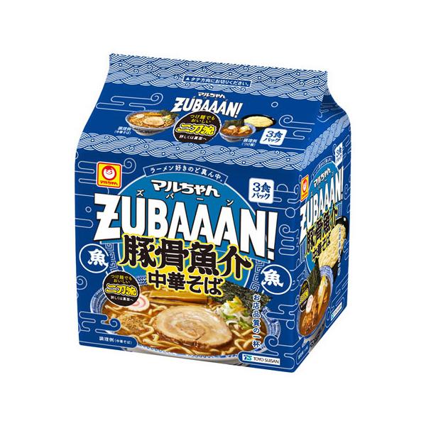 東洋水産 マルちゃん ズバーン 豚骨魚介中華そば 3食パック 348g×9