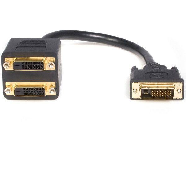 StarTech DVISPL1DD ubN 30cm DVI-D|2x DVI-DP[u 1x DVI-D(25s) IX|2x DVI-D(25s) X zP[u/ Xvb^ [J[