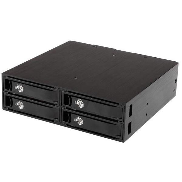 StarTech SATSASBP425 ubN 4xCHDD/SSD݃oCbN5.25C`xC^Cv4x 2.5C`SATA/SAShCuΉ[ouP[X [J[
