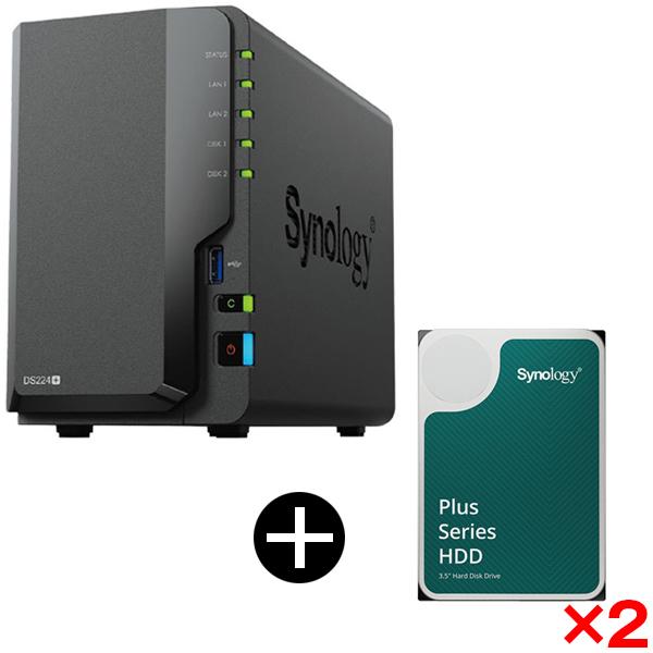 Synology DS224+ DiskStation 2ベイコンパクトNAS + HAT3300-4T 3.5 