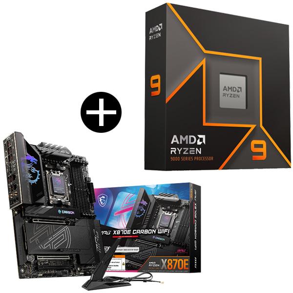 AMD Ryzen 9 9950X W/O Cooler WOF (16C/32T、4.3GHz、170W) CPU + MSI 