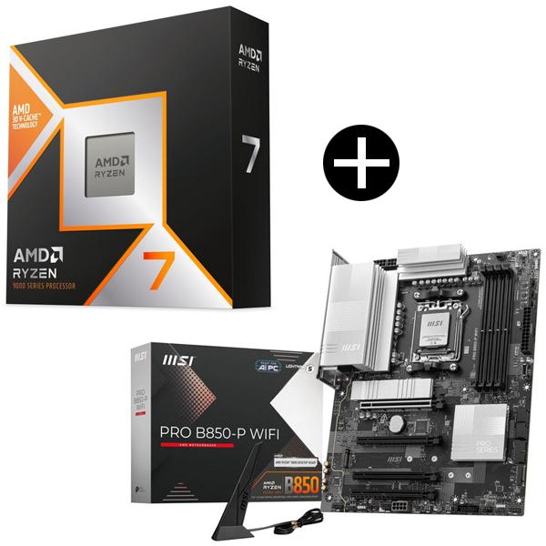 AMD Ryzen 7 9800X3D CPU + MSI PRO B850-P WIFI ATXマザーボード