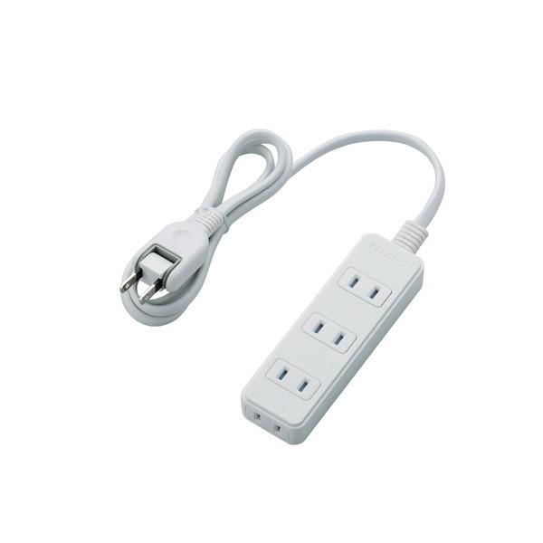 �}���`�^�b�v ELECOM �G���R�� T-ST02N-2410WH �V���b�^�[�t�d���^�b�v 4�� 1m L���v���O �z���C�g