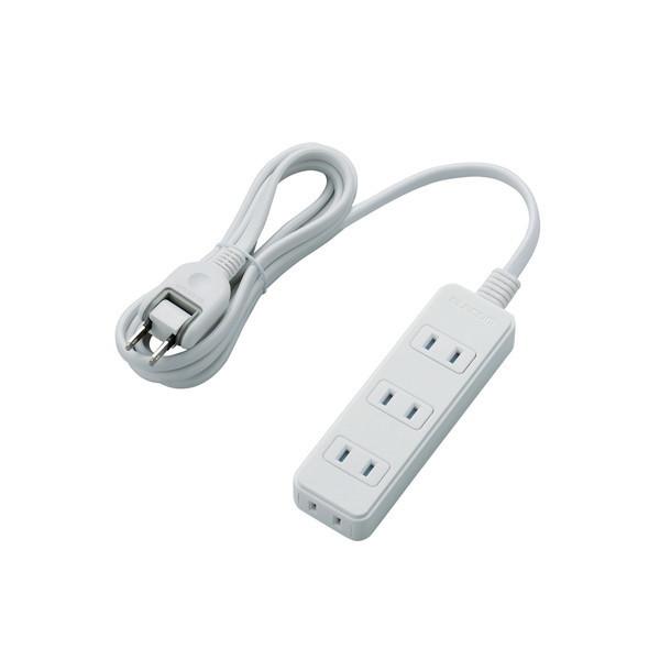 �}���`�^�b�v ELECOM �G���R�� T-ST02N-2420WH �V���b�^�[�t�d���^�b�v 4�� 2m L���v���O �z���C�g
