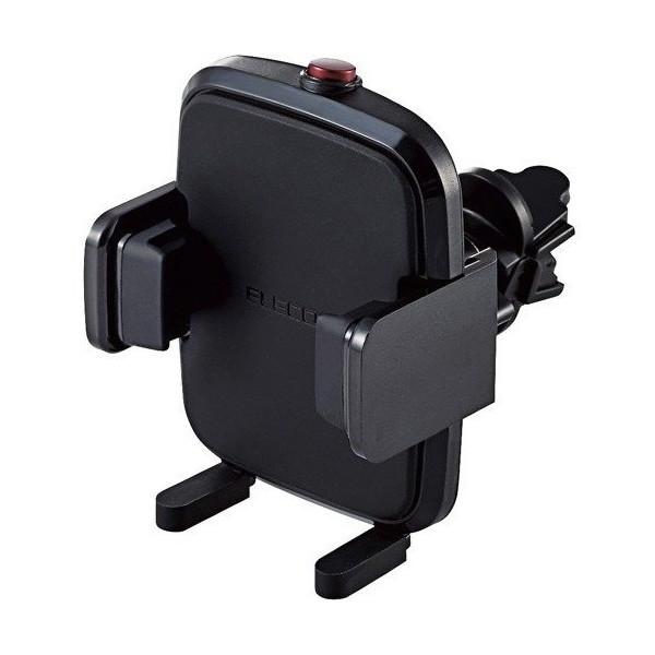 �X�}�z�X�^���h ELECOM �G���R�� P-CARS12BK �ԍڃA�N�Z�T���[ �����^�b�`�z���_�[ �G�A�R�����[�o�[��t�^�C�v �u���b�N