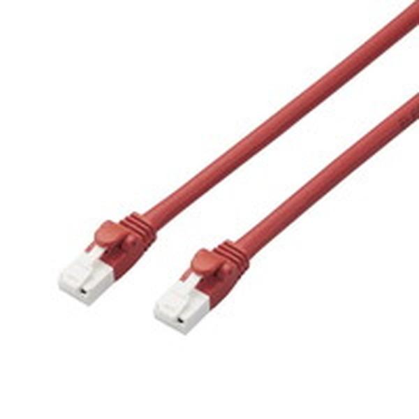 ELECOM LD-GPAT/RD2/RS LANP[u CAT6AΉ EU RoHSwߏ ܐ܂h~ ȈՃpbP[Wdl 2m  bh