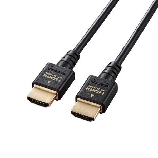 HDMI�P�[�u�� ELECOM �G���R�� DH-HD21ES10BK HDMI2.1 �E���g���n�C�X�s�[�h �X���� 8K4K�Ή� 1.0m �u���b�N ���[�J�[����