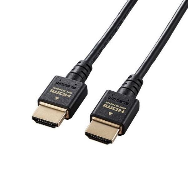 HDMI�P�[�u�� ELECOM �G���R�� DH-HD21ES20BK HDMI2.1 �E���g���n�C�X�s�[�h �X���� 8K4K�Ή� 2.0m �u���b�N ���[�J�[����
