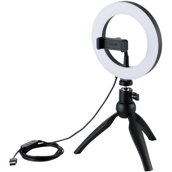 OCg ELECOM GR DE-L02BK LED 3F ő640lm 10iK USB-Ad ~jOrX^ht {[WCgt 16cm [J[