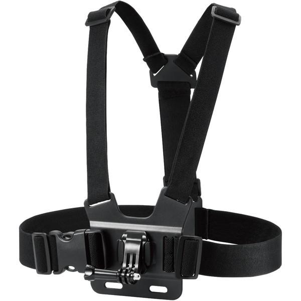 ELECOM AC-MBCH01BK GoPro HERO9/8/7/6/5/MAX�p �}�E���g �`�F�X�g�^ �n���Y�t���[�B�e �N�C�b�N�����[�X�o�b�N���}�E���g �n�[�l�X ���E�ȒP �u���b�N