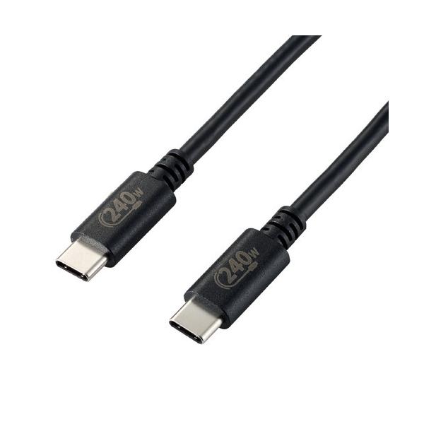 USBP[u ELECOM GR U2C-CCPE10NBK USB Type-cP[u 2.0 PD EPRΉ 240W (USB-C to USB-C) 1m ubN [J[
