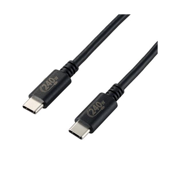 USBP[u ELECOM GR U2C-CCPE20NBK USB Type-cP[u 2.0 PD EPRΉ 240W (USB-C to USB-C) 2m ubN [J[