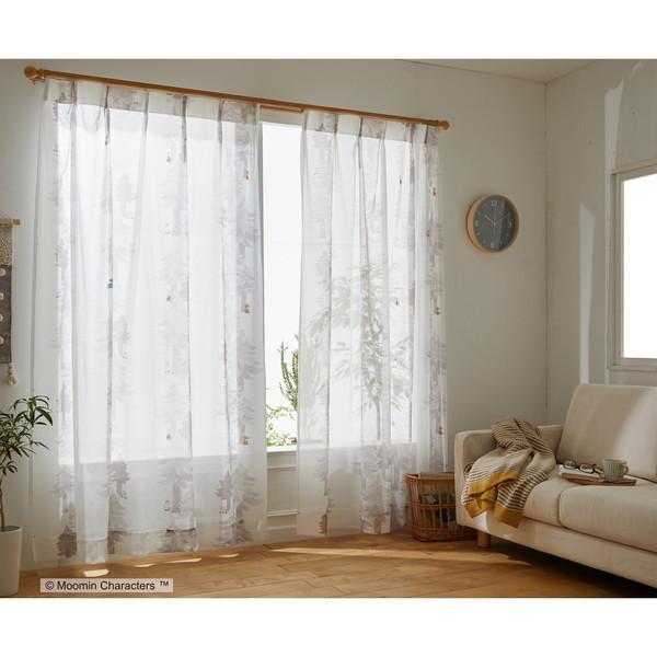 スミノエ A1017 レースカーテン グレー 100×198cm ムーミン プート