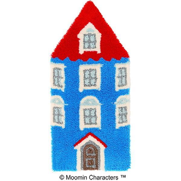 ムーミン 玄関マット MOOMIN HOUSE ムーミンハウス 40×85 ブルー 北欧 インテリア 防ダニ 床暖房 ホットカーペット対応 ミニラグ 国産 日本製