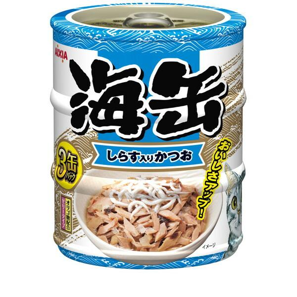 AIXIA 黒缶 かつお 3缶入り　ささみ　、しらす入りかつお30缶 アイシア（AIXIA） 海缶ミニ3Pしらす入りかつお 60g×3缶 : 総合通販