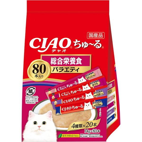 CIAO ちゅ〜る 猫 おやつ 国産 チュール 80本 総合栄養食バラエティ いなばペットフード チャオ :4901133875649:総合通販PREMOA !店 通販 80本