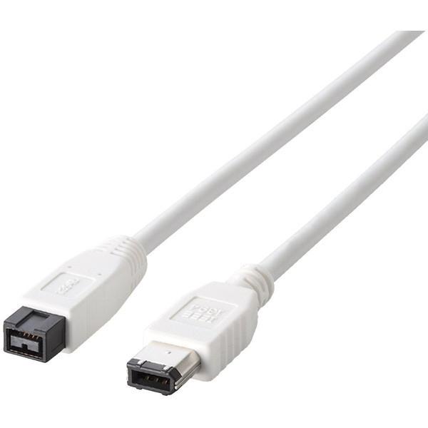 FireWire�P�[�u�� ELECOM �G���R�� IE-961WH IEEE1394�P�[�u�� 9�s���|6�s�� 1.0m �z���C�g