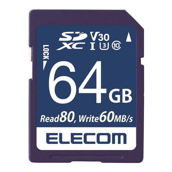 SDJ[h ELECOM GR MF-FS064GU13V3R SDXCJ[h f[^T[rXt rfIXs[hNXΉ UHS-I U3 80MB/s 64GB [J[