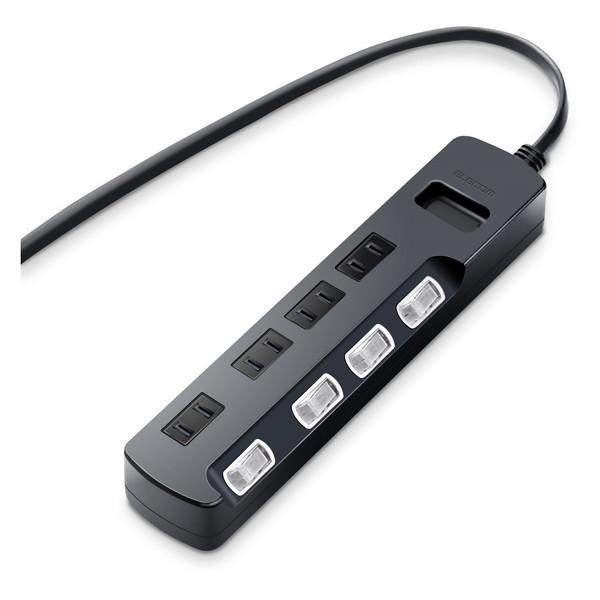 �}���`�^�b�v ELECOM �G���R�� AVT-K6A-2450BK AV���K�[�h�^�b�v �ʃX�C�b�` �ȂȂ߃X�C�b�` �z�R���V���b�^�[�t 4�� 5.0m �u���b�N ���[�J�[����
