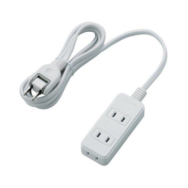 ELECOM T-S02-2320WH �z���C�g �X�C���O�v���O�d���^�b�v 3�� 2.0m