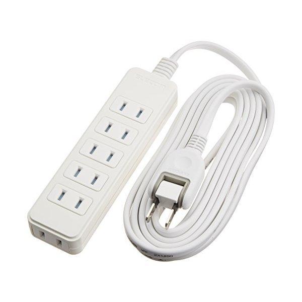 ELECOM T-ST02-22630WH �z���C�g �X�C���O�v���O�d���^�b�v 6�� �ق���h�~�V���b�^�[�t�� 3.0m