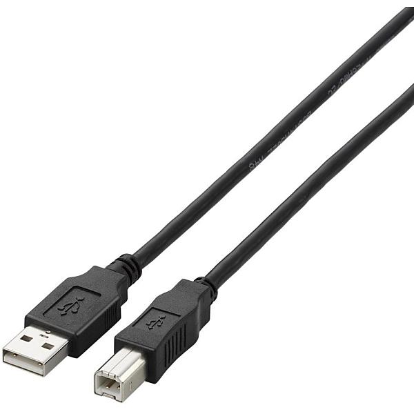 USB�P�[�u�� ELECOM �G���R�� U2C-BN50BK USB2.0�P�[�u�� A-B�^�C�v 5.0m �u���b�N