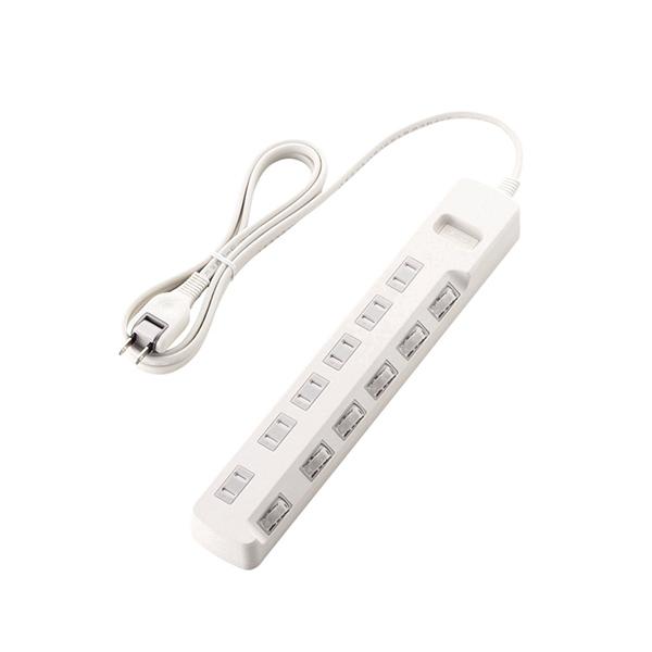 �}���`�^�b�v ELECOM �G���R�� T-E6A-2620WH �ȃG�l�^�b�v �ʃX�C�b�` �ق���h�~�V���b�^�[�t 6�� 2m �z���C�g