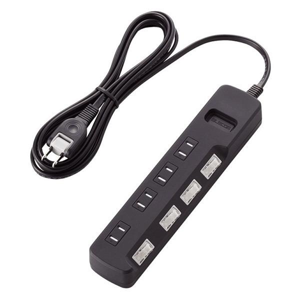 �}���`�^�b�v ELECOM �G���R�� T-K6A-2425BK �ق���h�~�V���b�^�[�t ���K�[�h�^�b�v 2�s�� 4�� 2.5m �u���b�N