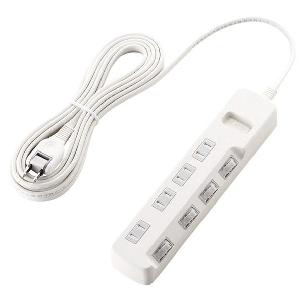 �}���`�^�b�v ELECOM �G���R�� T-K6A-2450WH �ق���h�~�V���b�^�[�t ���K�[�h�^�b�v 4�� 5m �z���C�g ���[�J�[����