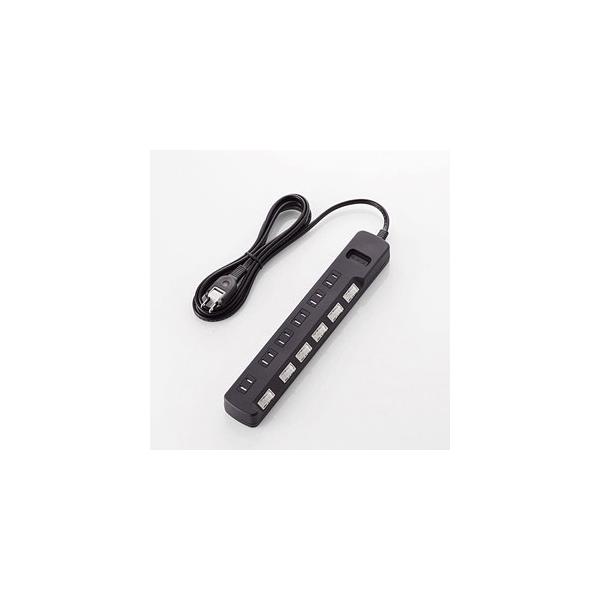 ELECOM T-K6A-2625BK �u���b�N ���K�[�h�^�b�v �ʃX�C�b�` �z�R���V���b�^�[�t 6�� 2.5m ���[�J�[����