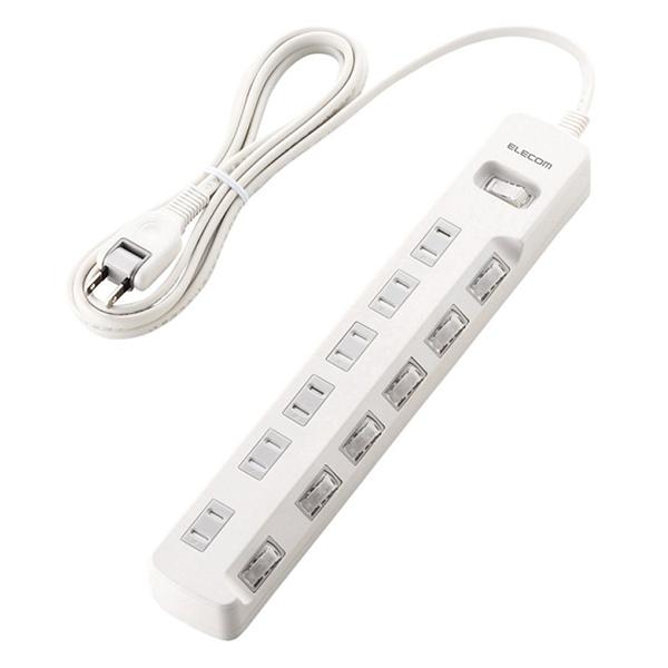 �}���`�^�b�v ELECOM �G���R�� T-K8A-2625WH T-K8A-26�V���[�Y �ꊇ&amp;�ʃX�C�b�`�t ���K�[�h�^�b�v 6�� 2.5m �z���C�g ���[�J�[����