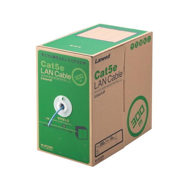 LAN�P�[�u�� ELECOM �G���R�� LD-CT2/BU300/RS RoHS�Ή�LAN�P�[�u�� CAT5E 300m �ȈՃp�b�P�[�W �u���[ ���[�J�[����