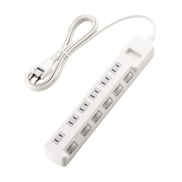 �}���`�^�b�v ELECOM �G���R�� T-K5B-2625WH �ȃG�l�^�b�v �����ʃX�C�b�` ���K�[�h�t 6�� 2.5m �z���C�g