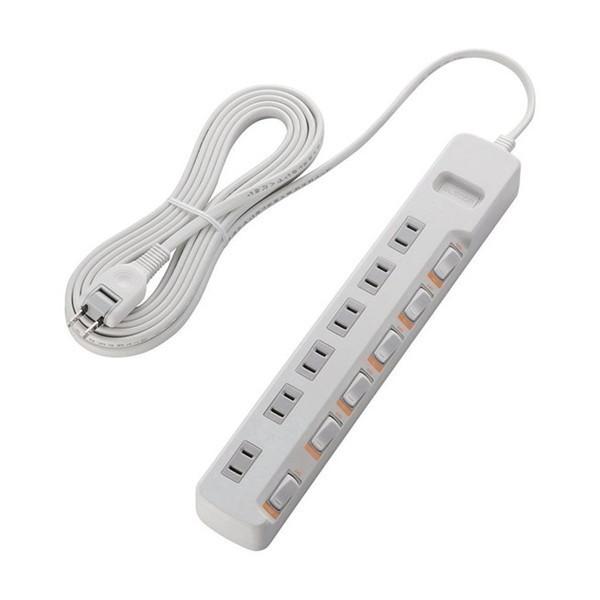 �}���`�^�b�v ELECOM �G���R�� T-K5B-2650WH �ȃG�l�^�b�v �����ʃX�C�b�` ���K�[�h�t 6�� 5m �z���C�g ���[�J�[����